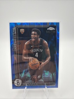 Topps Chrome 2026 Drake Powell RC Rookie #172 Brooklyn Nets 143/150 Blue Wave