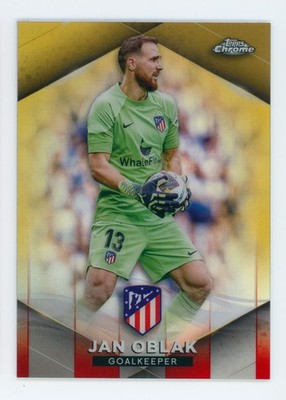 2023 Jan Oblak Topps Chrome Gold Refractor Atletico Madrid Soccer Card 9/10