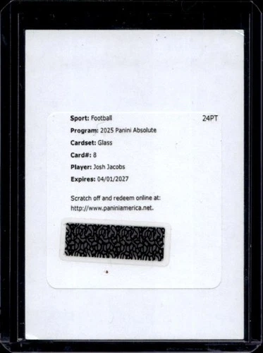 2025 Panini Absolute Josh Jacobs Base (RAW)