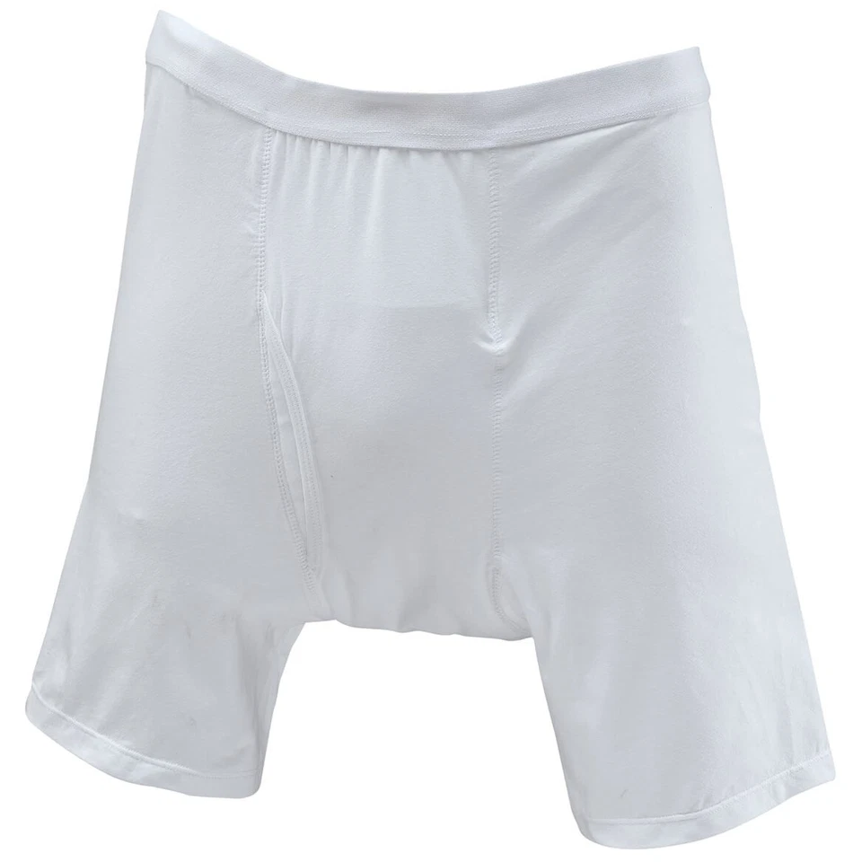 Hombre 10 oz. Calzoncillos boxer para incontinencia, paquete de 3, blancos Foto 2 de 4