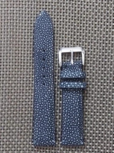 Black Stingray Leather Watch Strap Band, Size 16mm,18mm 20mm  22mm 24mm