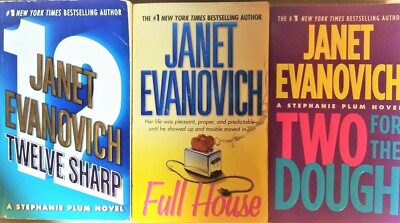 ot of 3 Janet Evanovich  (MM PB) Twelve Sharp, Full House, Two for the Dough