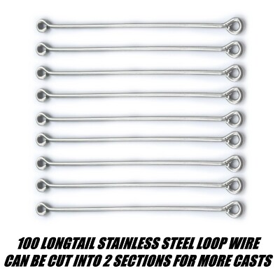 100 LONGTAIL LEAD LOOP WIRES FISHING WEIGHT MAKING EYES DCA MOULD MOLD ...