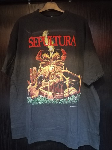 T-shirt Vintage Sepultura - Tour 1992 - Taille XL - Noir - Années 90
