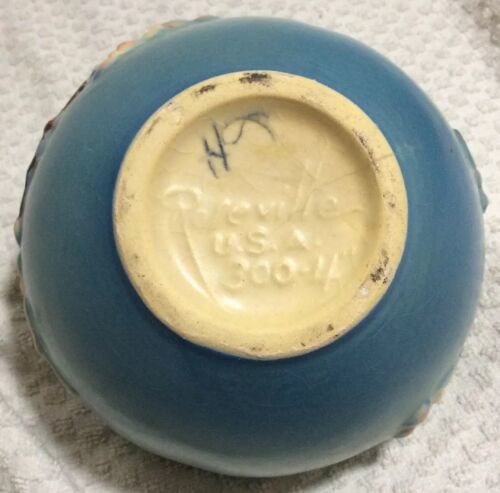 ROSEVILLE VINTAGE POTTERY ORIGINAL 2 HANDLES POT NO ISSUES 6" X 4.5" - Picture 2 of 10