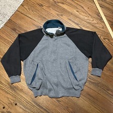 VTG Christian Dior Monsieur Full Zip Up Sweatshirt Jacket Size Large Gray Green