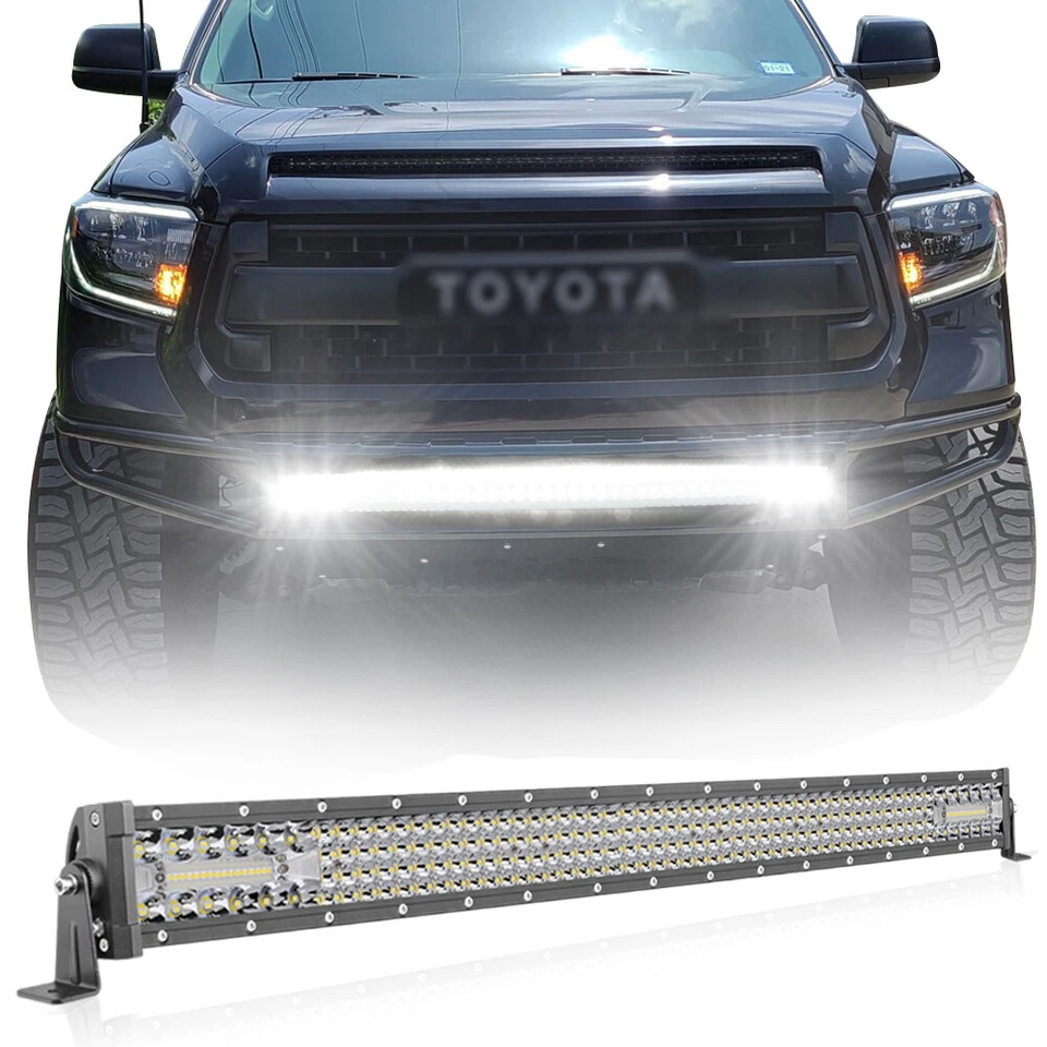 Combo de barra de luz de trabajo LED de 30" para parachoques Toyota Tacoma 2016-23 + kit de cableado 12V Foto 2 de 4
