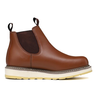 Men's Suretrack Chelsea Pull-on Soft Toe Work Boot-Brown