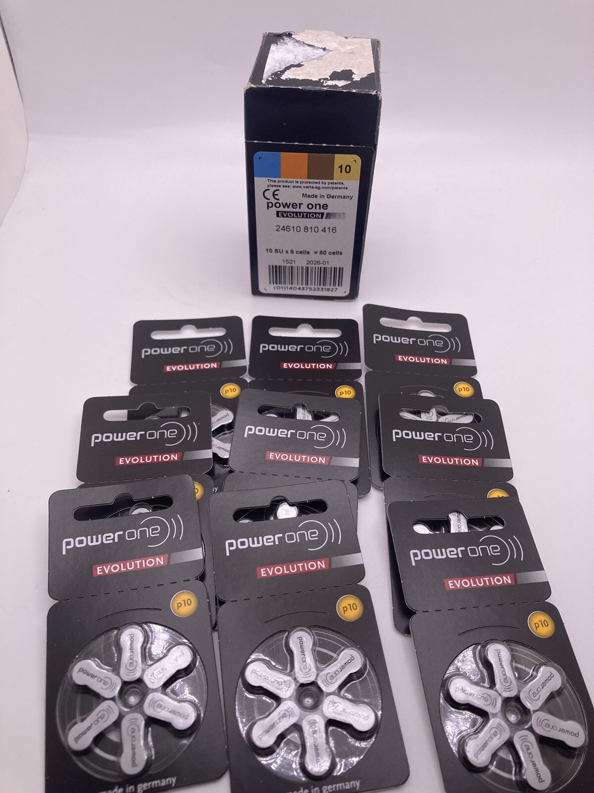 Power One Evolution10 Size Hearing aid Batteries Zinc Air Me