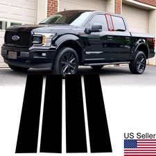 4Pcs Glossy Black Door Window B Pillar Posts Covers For Ford F150 F-150 2015-21