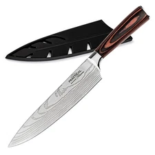 8 Inch Chef's Knife Japanese Damascus Style Stainless Steel Pro Kitchen Knife