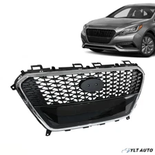 For 2016-2017 Hyundai Sonata Hybrid Front Upper Grille Black Chrome 86350E6000