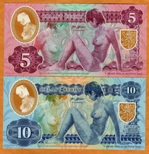 SET Czech Bohemia, 5 - 10 Korun, 2020, Clear Window Polymer, Matching S/Ns