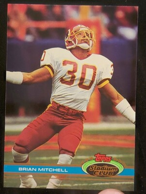 BRIAN MITCHELL 1991 STADIUM CLUB #202 NFL WASHINGTON REDSKINS MINT 