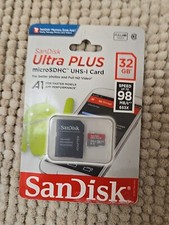 SanDisk 32GB Ultra Micro SDHC Memory Card With Adapter. New Factory Sealed