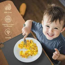 Moonkie Silicone Placemats for Baby & Kid, Stain Resistant Non-Slip Toddler Food