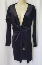 FASHION NOVA Velvet Long Sugar Coat Fitted Body Con DRESS Sz Womens L