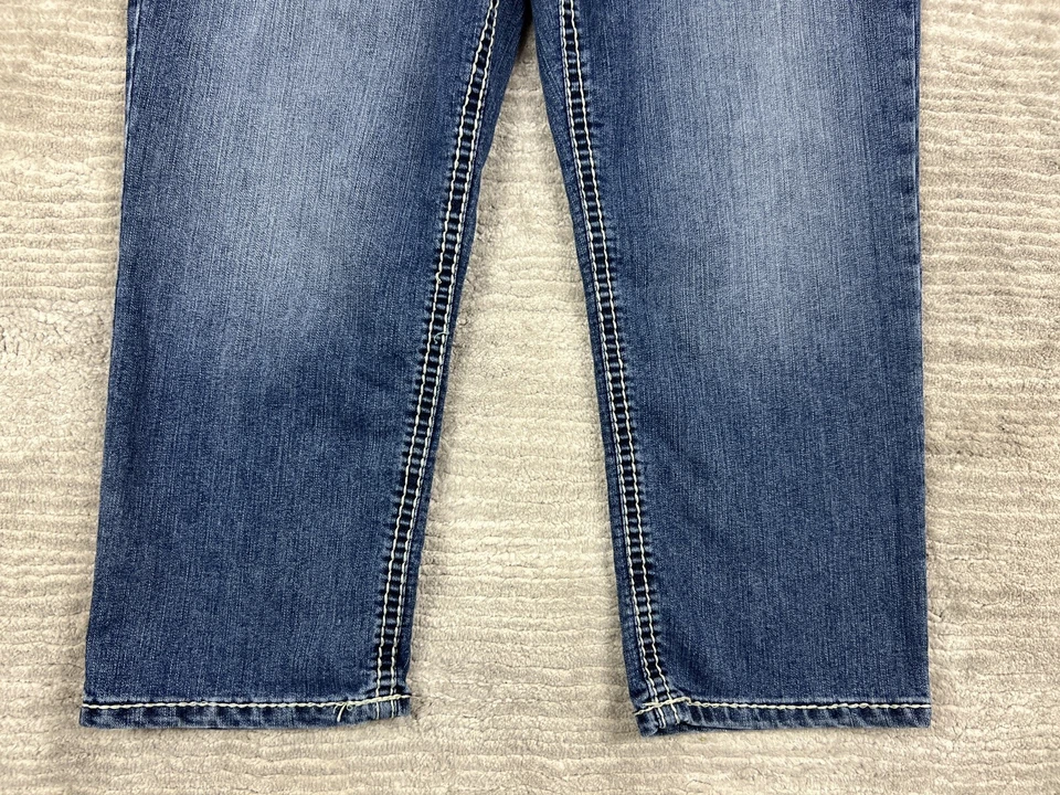 Code Bleu Jeans Womens 16 Blue Annette Stud Embroidery Sequin Back Flap Pockets - Image 3 of 4