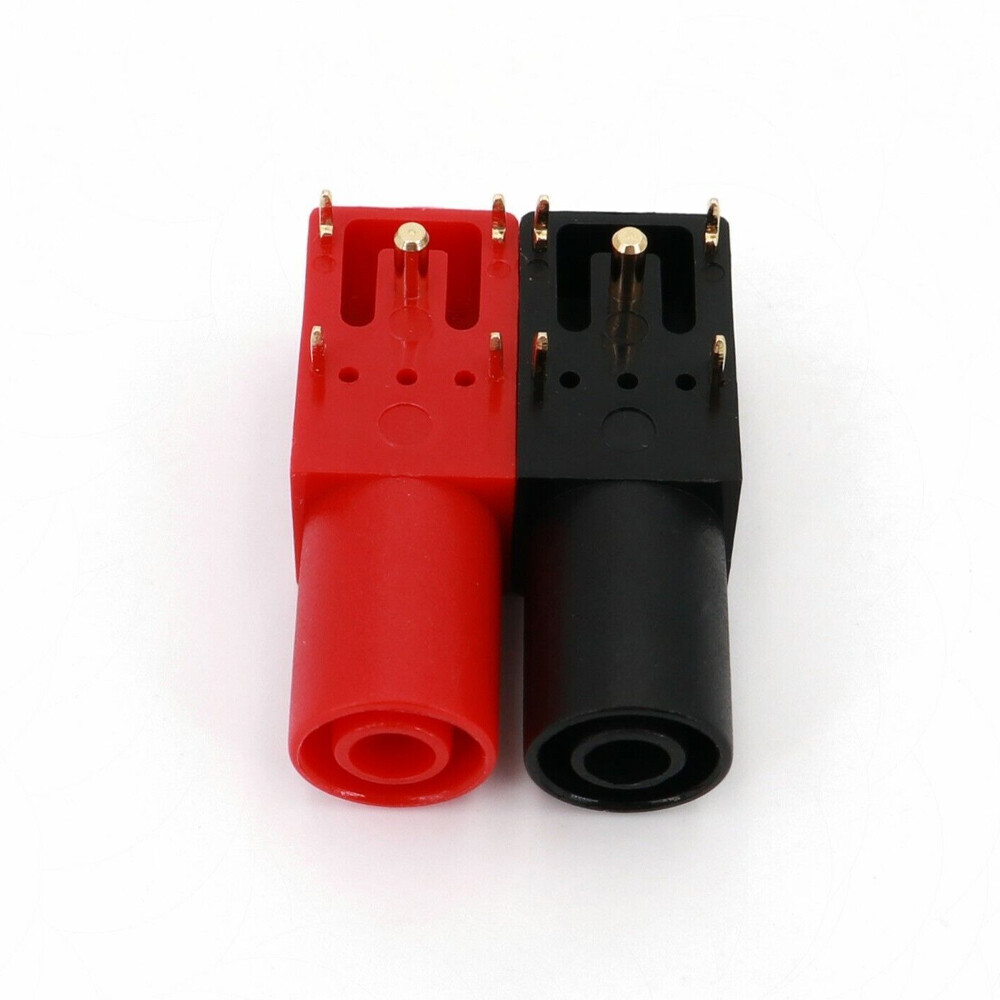 100Pairs Right Angle PCB Banana Socket Gold-Plated 4mm Safety Jack Banana Socket