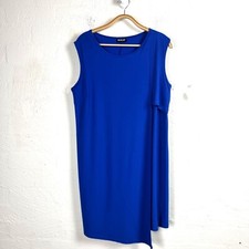 WORSHIP Womens Pencil Dress Size 16 Blue Stretch Knit Sleeveless Layered