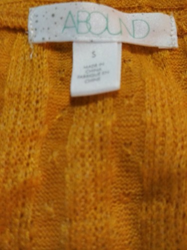 Abound Blouson Size Small Shirt Yellow Treasure Button Front Long Sleeve New - Picture 6 of 8