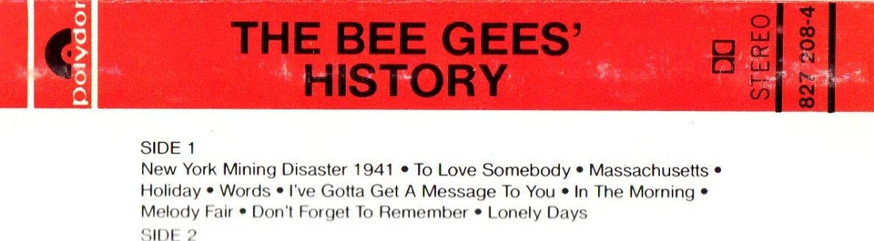 Bee Gees - History, Rare Malaysian cassette issue, Ex condition, compilation - Image 3 of 4