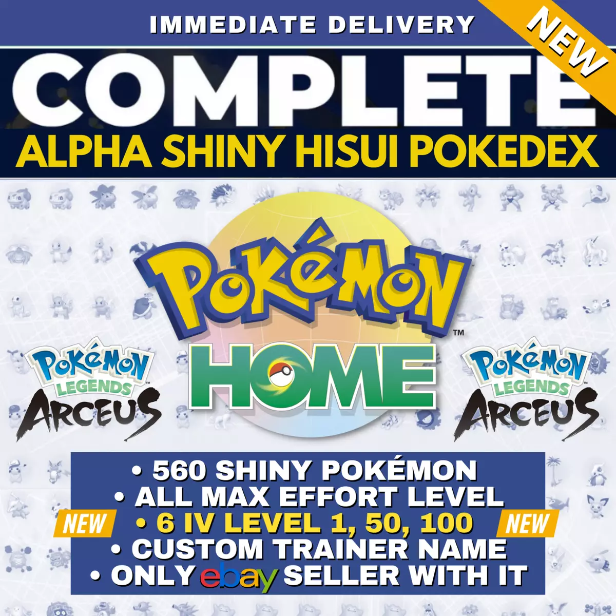 Pokémon Legends Arceus Complete Alpha Shiny Living Dex 560 Pokèmon