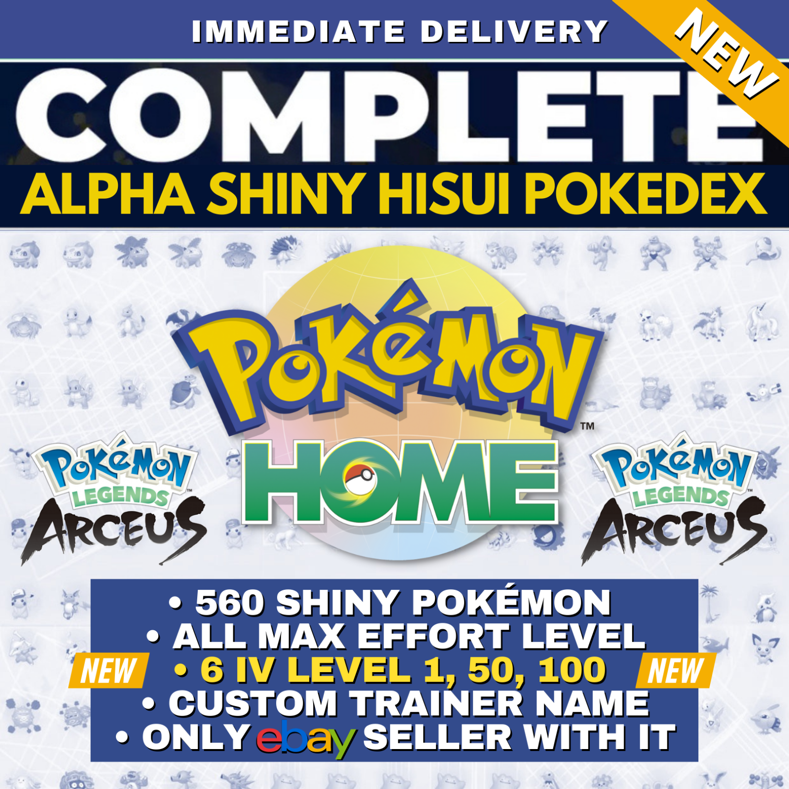 Pokémon Legends Arceus Complete Alpha Shiny Living Dex 560 Pokèmon HOME  Pokedex