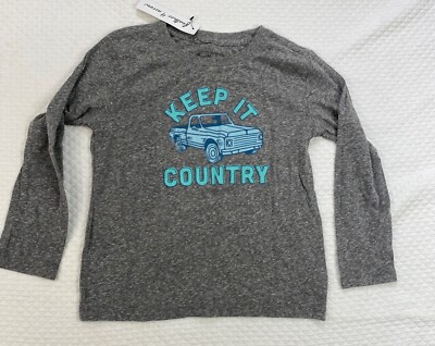 Feather 4 Arrow T-Shirt Kids Boys Sz 6 Heather Gray Keep it Country Long Sleeve