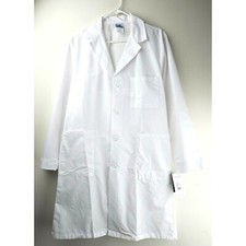 NEW LAB COAT White Science Laboratory NWT Unisex Adult Size M Long Buttons