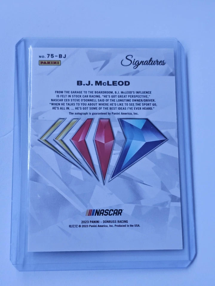 2023 Panini Prizm - Nascar 75th Anniversary Signatures B.J. McLeod #75-BJ (AU) - Image 2 of 2