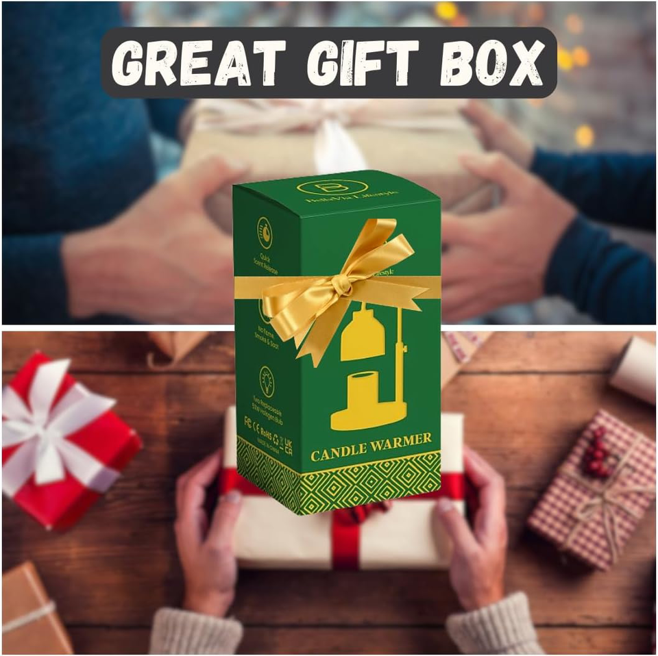 Marble Candle Warmer Lamp, Green Stone w/ 2 bulbs, Adjustable Height