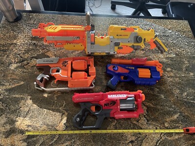 Lot Nerf Guns Vulcan EBF-25 Blaster Flipfury Mega Cycloneshock -See Description