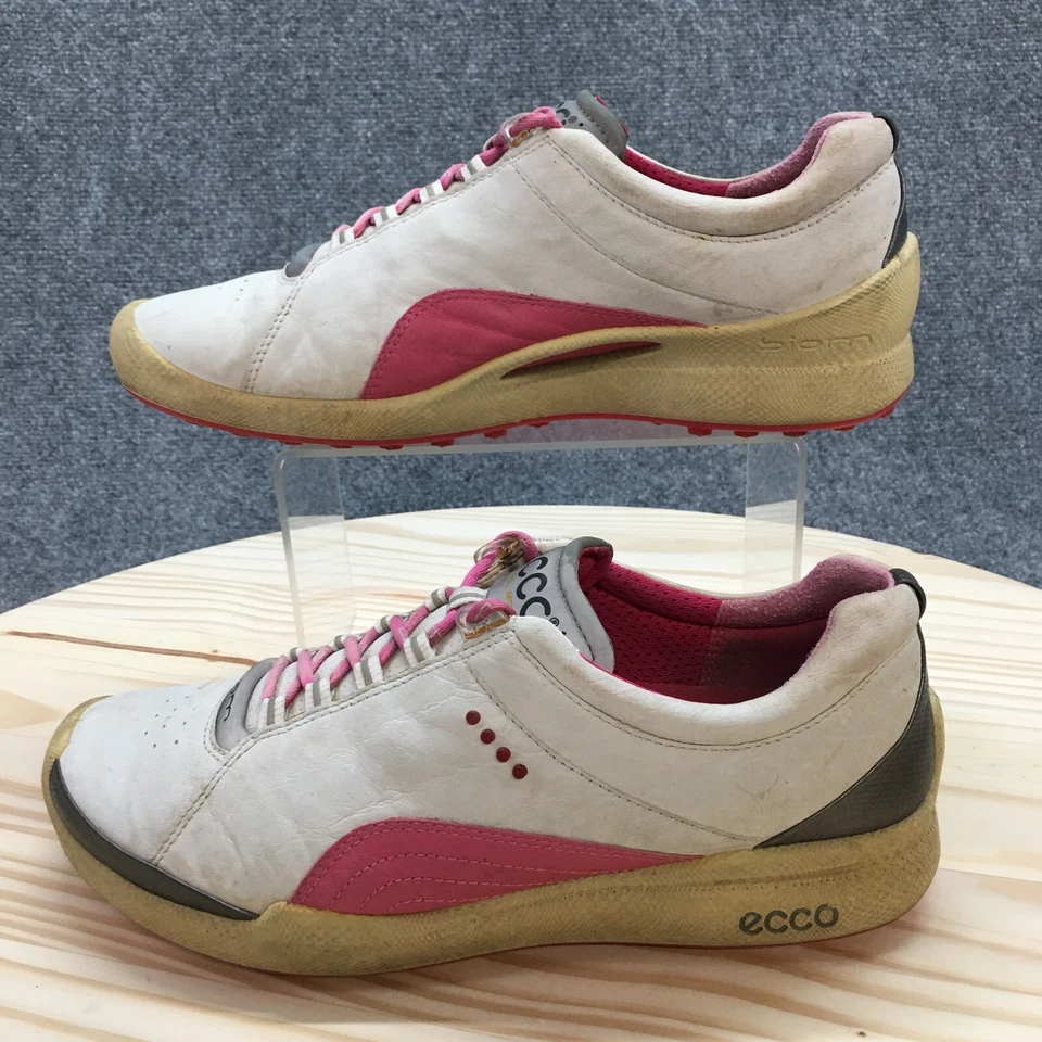 Ecco Shoes Womens 40 Biom Natural Motion Yak Hydromax Golf Sneakers White Pink - Image 3 of 4