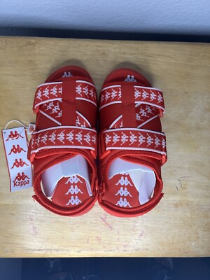 Kappa 222 Banda Mitel Kids Unisex Shoes Sandals Red White Kids Size 