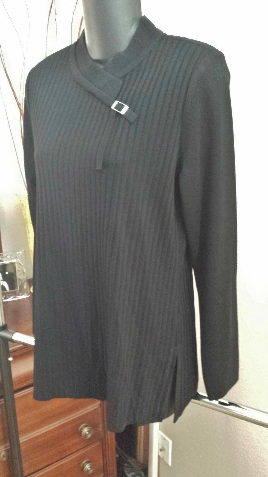 EXCLUSIVELY MISOOK  RARE RIBBED size XS Top Jacket  Sweater - Black  WOW image 3
