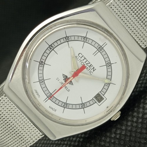 CITIZEN AUTOMATIC 8200 MENS WHITE DIAL WATCH JAPAN WHITE DIAL WATCH