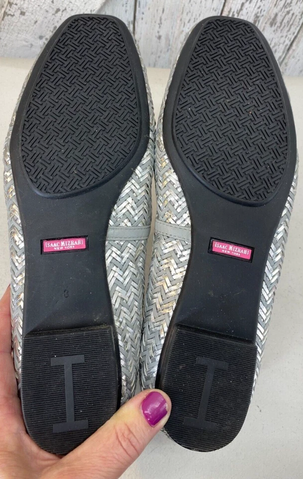 Zapato plano Isaac Mizrahi de cuero tejido talla 8 M EE. UU. Foto 4 de 4