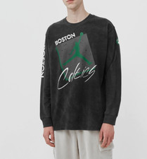 Jordan Boston Celtics NBA Courtside Statement Mens S Loose T-Shirt Black Tie Dye
