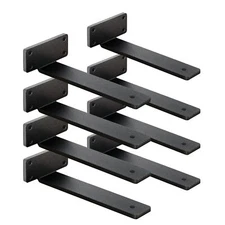 8 Pack Shelf Brackets 8 Inch Floating Shelf Bracket 1/5 inch Thick Heavy Duty...