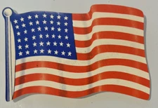 Vintage Conoco Station 48 Star USA American FLAG Decal Sticker Greenwood Service