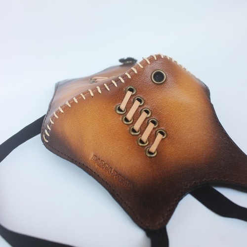 Scary Mask Halloween Half Face Leather masker handmade - Picture 7 of 7