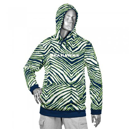 Мужская толстовка Zubaz NFL Football Mens Seattle Seahawks с принтом зебры для тачдауна