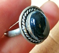 BEAUTIFUL POST MEDIEVAL VINTAGE COLOR SILVER SEAL RING WITH STONE