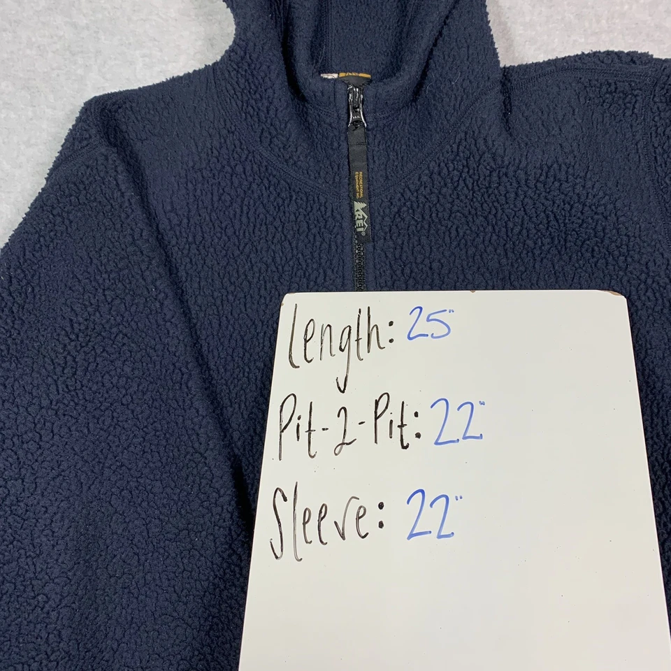 Chaqueta polar REI Polartec para hombre talla mediana azul marino cremallera completa senderismo aire libre Foto 3 de 4