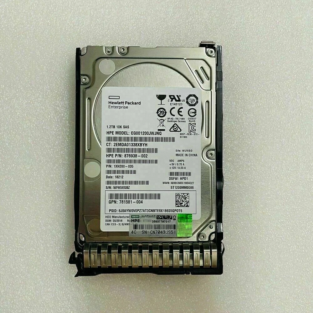 HPE 872479-B21 872737-001 876938-002 1.2TB 12G SAS 10K 2.5 SC ENT 