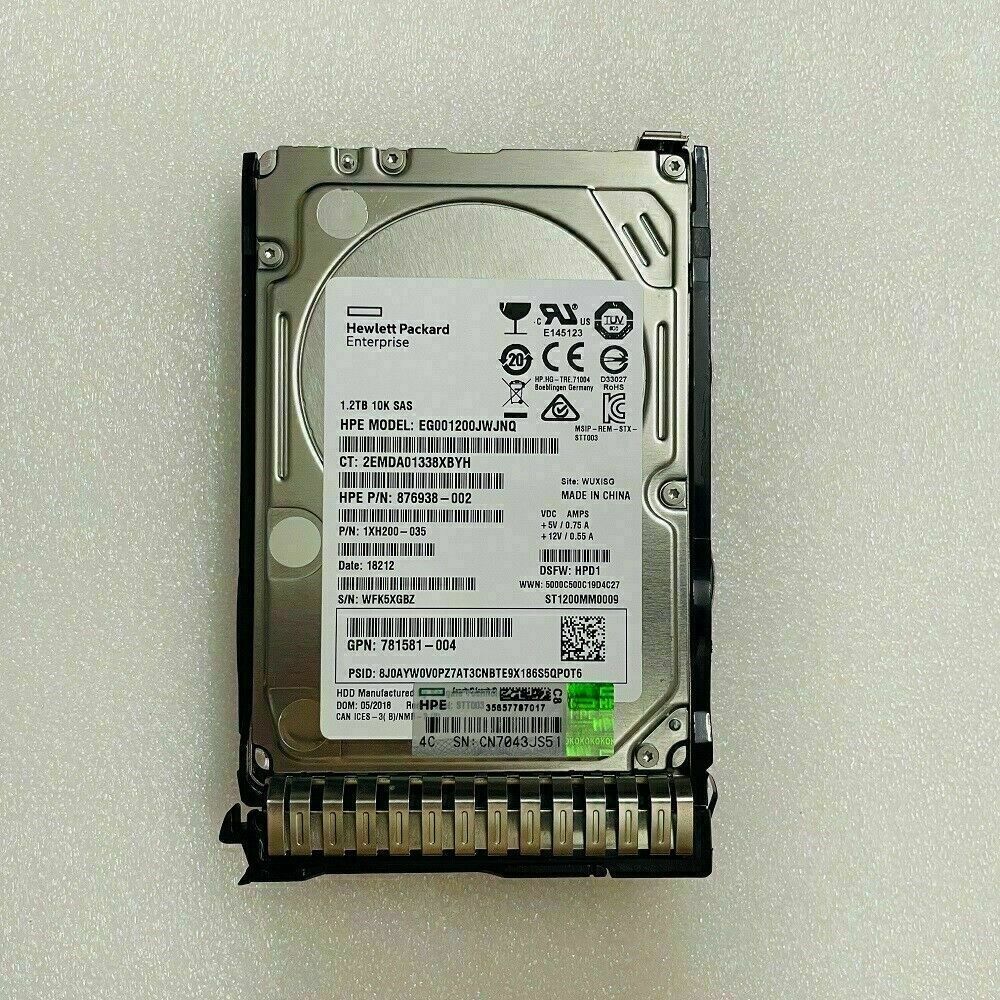 HPE 872479-B21 872737-001 876938-002 1.2TB 12G SAS 10K 2.5 SC ENT  