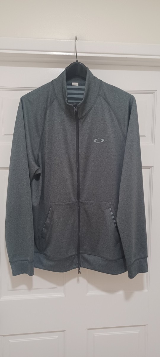 New Oakley Men's Full Zip Front Long Sleeve Jacket Gray Size XL