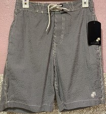    Trunks Surf  Swim CO. Black Plaid Swim Trunks - SMALL    