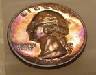 New Listing1963  Gem Proof Quarter 90% Silver MONSTER  RARE BLUE    TONING  #407 ~ 9